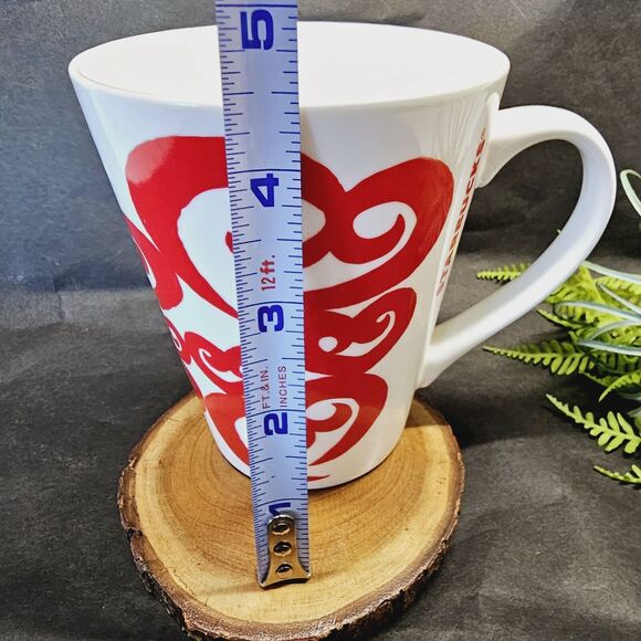 2 Starbucks Coffee Cup Mug 2016 Valentine's Day Pink Heart Arrow & Paisley Heart - Picture 9 of 11